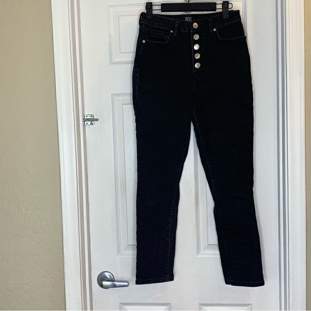 BDG Urban Outfitters Girlfriend High Rise Button Fly Jeans Black Size 28